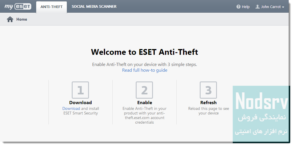 فعال سازی antitheft آنتی ویروس نود 32
