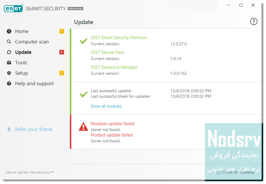 رفع مشکل خطای آپدیت نود 32 Modules update failed :