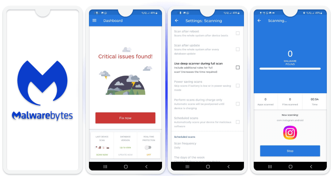 آنتی ویروس گوشی سامسونگ Malwarebytes