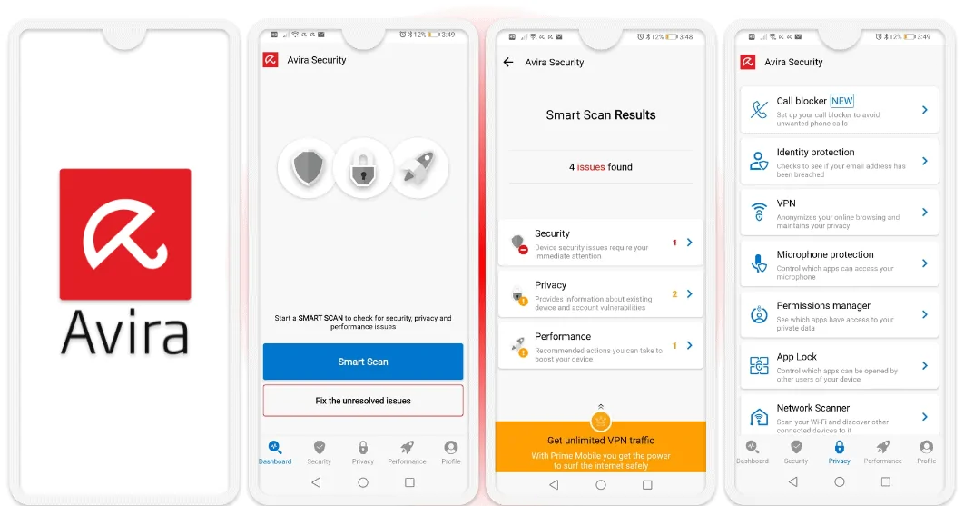 آویرا avira برای گوشی سامسونگ