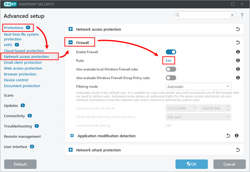 بستن دسترسی نرم‌افزارها به اینترنت