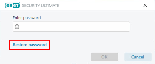 نمایش گزینه Restore Password